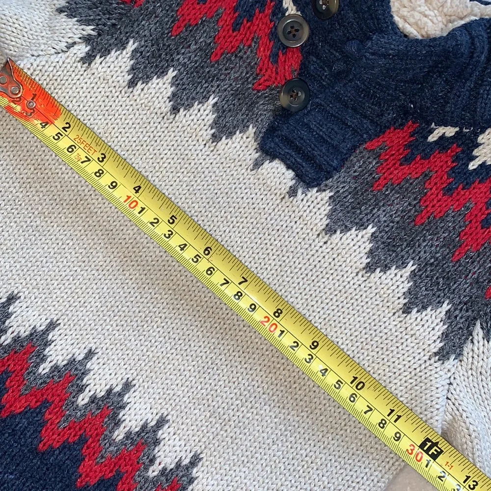 GAP Baby Boy Knit Sweater 18-24M Blue Cream Red Gray EUC
